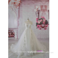 2016 guangzhou short sleeves alibaba beaded lace puffy A-line wedding gowns